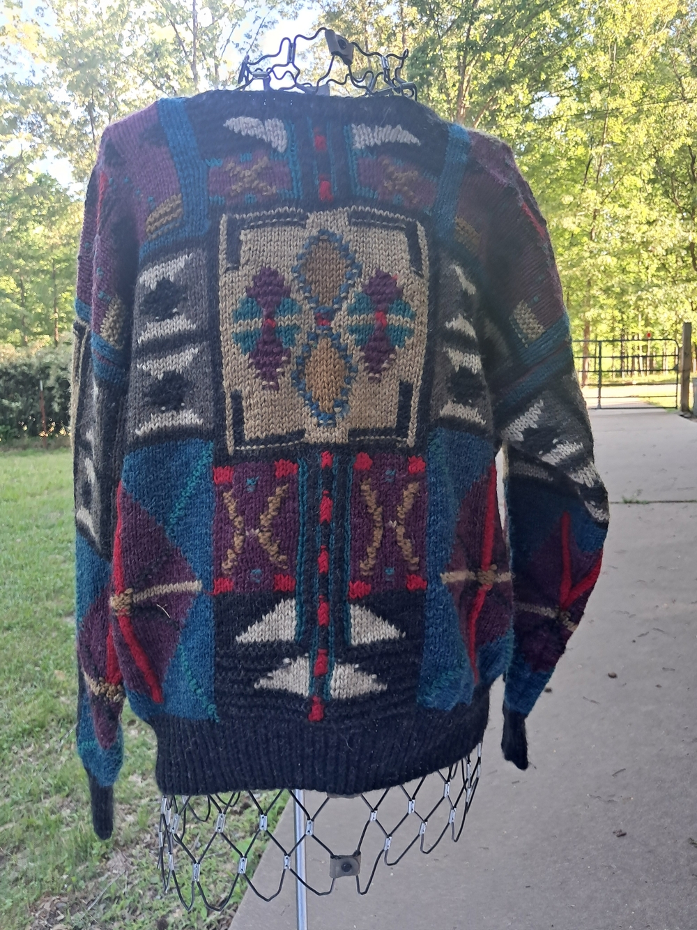Boston Traders Black Wool Sweater with Red and Green Logo Patch